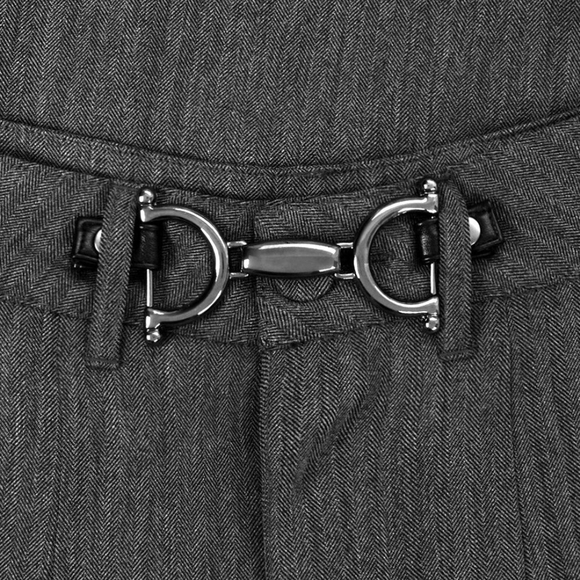 ❌️❌️ SOLD ❌️❌️ disturbia gray herringbone wideleg pants size 6 with horsebit - Picture 2 of 5